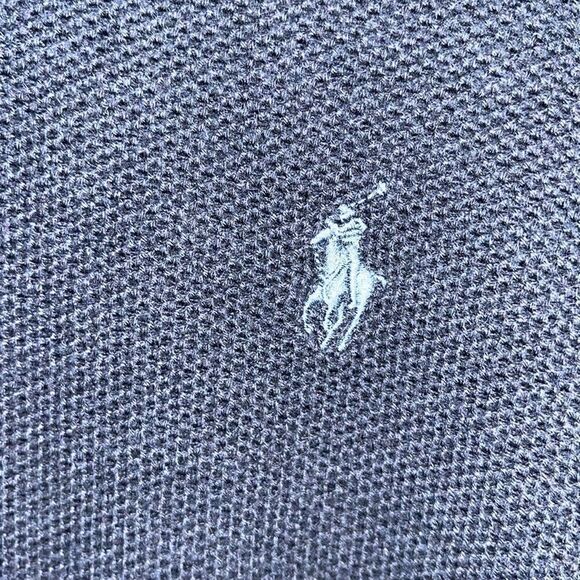 Navy Blue Polo by Ralph Lauren button neck Long sleeve sweater sweatshirt Pony-L - Picture 3 of 6
